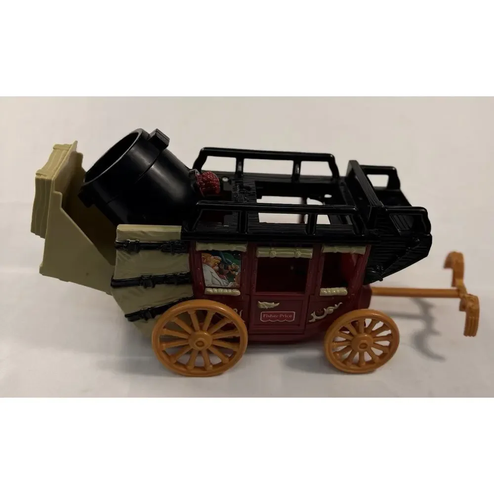 Vintage 1997 Fisher-Price Great Adventures Western Stagecoach Wagon Red Coach